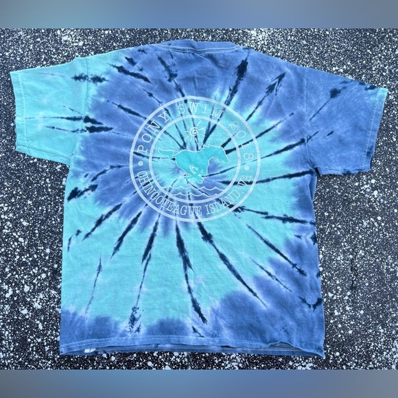 Chincoteague Island Virginia Beach Summer Vacation Tie-Dye T-Shirt Youth Large - Picture 2 of 3